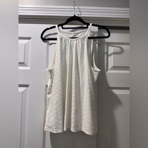 White House Black Market White Eyelet Tank Top white new without tags!!